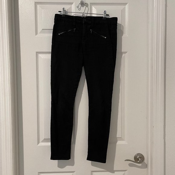 Joe's Jeans Black Zipper Skinny Ankle Jeans Jeggings Sz 29 (31x27) - Picture 2 of 15